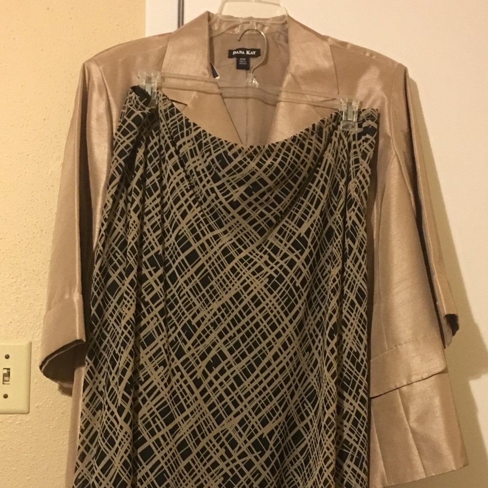 Tan/Dark Brown Two Piece Skirt Outfit